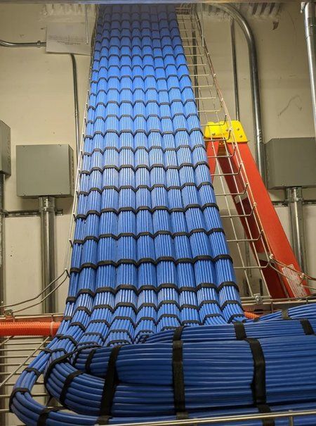 Blue cable pathway installation